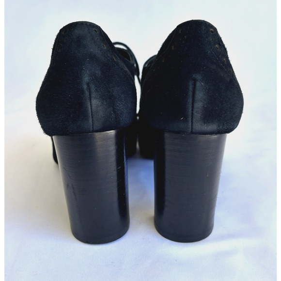 Tahari Evo Suede Upper Lace Up Oxford Style 4in Pump Heels Size 8.5 - Picture 6 of 7